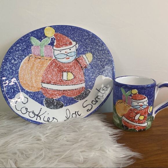 Vintage Bath & Body Works Cookies For Santa Dish Set - Picture 1 of 7